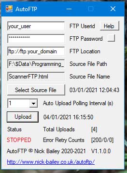 AutoFTP Main Panel