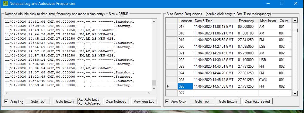 Notepad Log and Autosave form