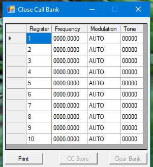 View Close Call Bank Registers