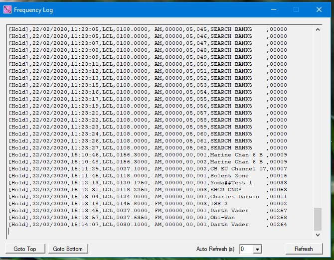Frequency Log File View Form