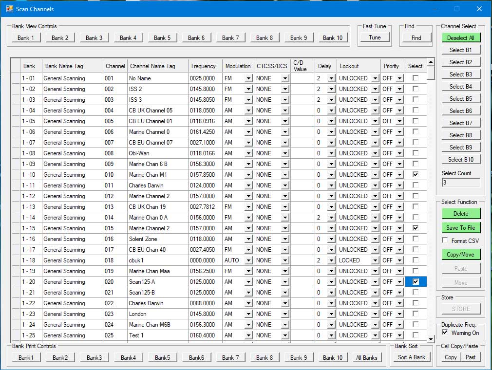 Scan Channel View/Edit Panel Image